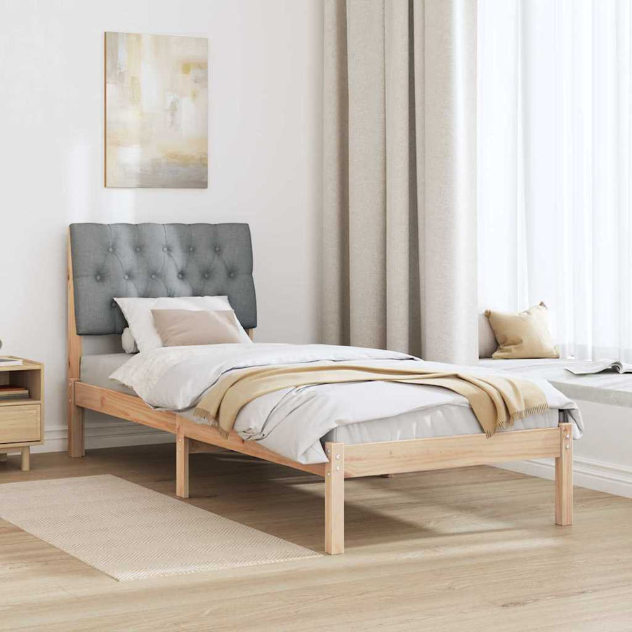 Bedframe met Gevoerd Hoofdgedeelte Bruin 75 x 190 cm