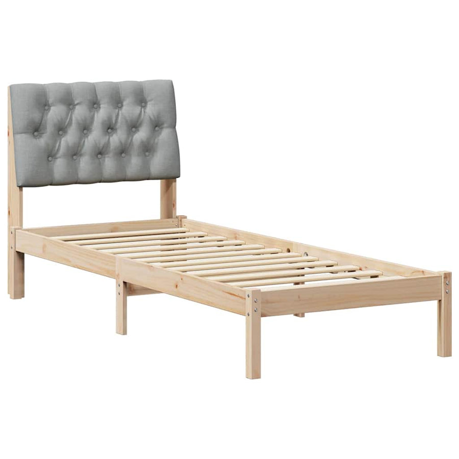 Bedframe met Gevoerd Hoofdgedeelte Bruin 75 x 190 cm