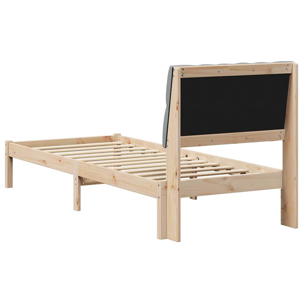 Bedframe met Gevoerd Hoofdgedeelte Bruin 75 x 190 cm