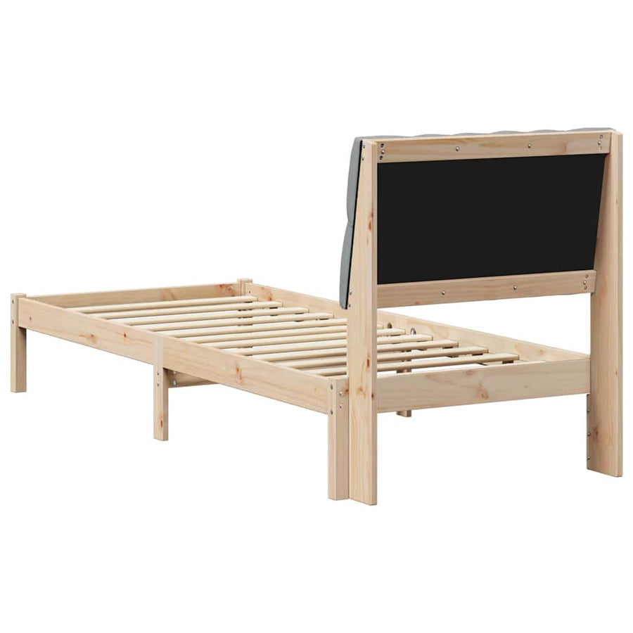 Bedframe met Gevoerd Hoofdgedeelte Bruin 75 x 190 cm