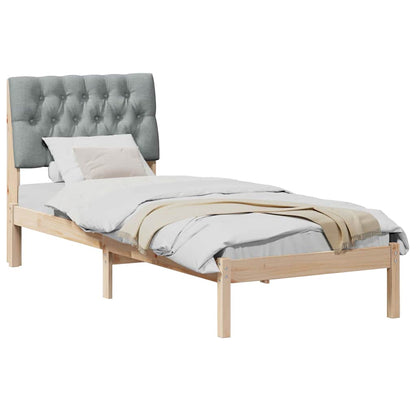 Bedframe met Gevoerd Hoofdgedeelte Bruin 75 x 190 cm