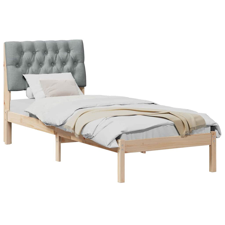 Bedframe met Gevoerd Hoofdgedeelte Bruin 75 x 190 cm