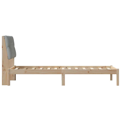 Bedframe met Gevoerd Hoofdgedeelte Bruin 75 x 190 cm