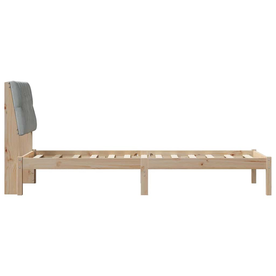 Bedframe met Gevoerd Hoofdgedeelte Bruin 75 x 190 cm