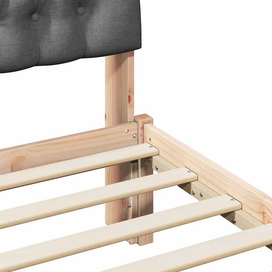 Bedframe met Gevoerd Hoofdgedeelte Bruin 75 x 190 cm