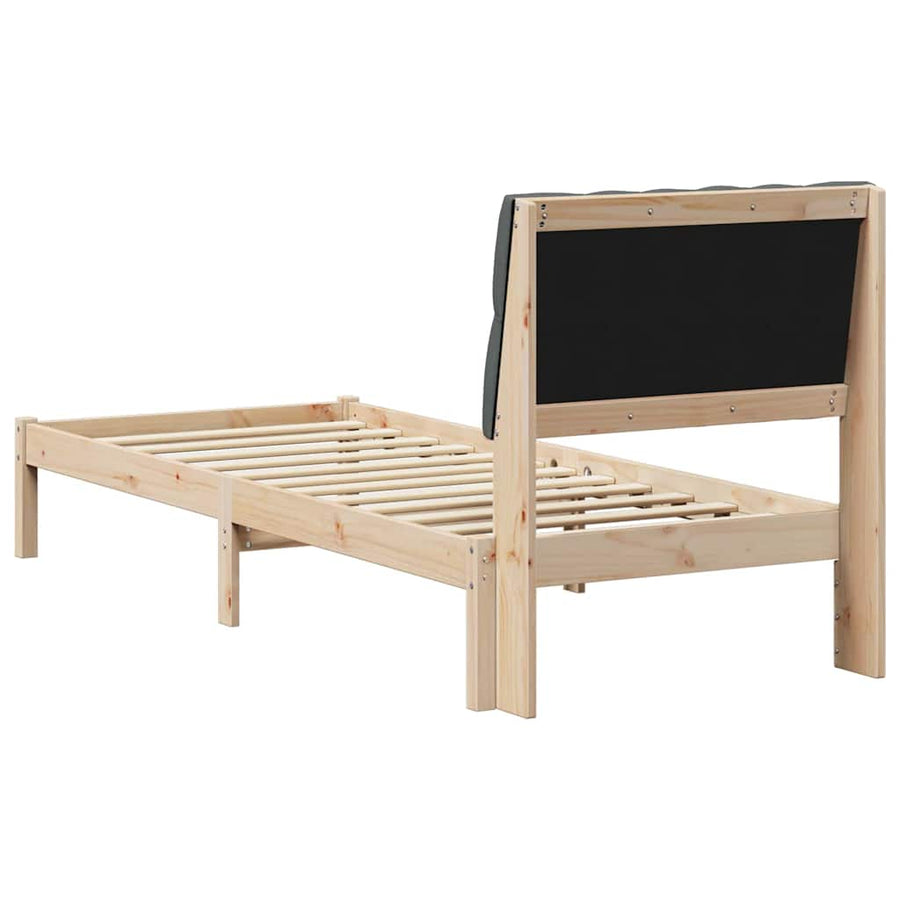 Bedframe met Gevoerd Hoofdgedeelte Bruin 75 x 190 cm