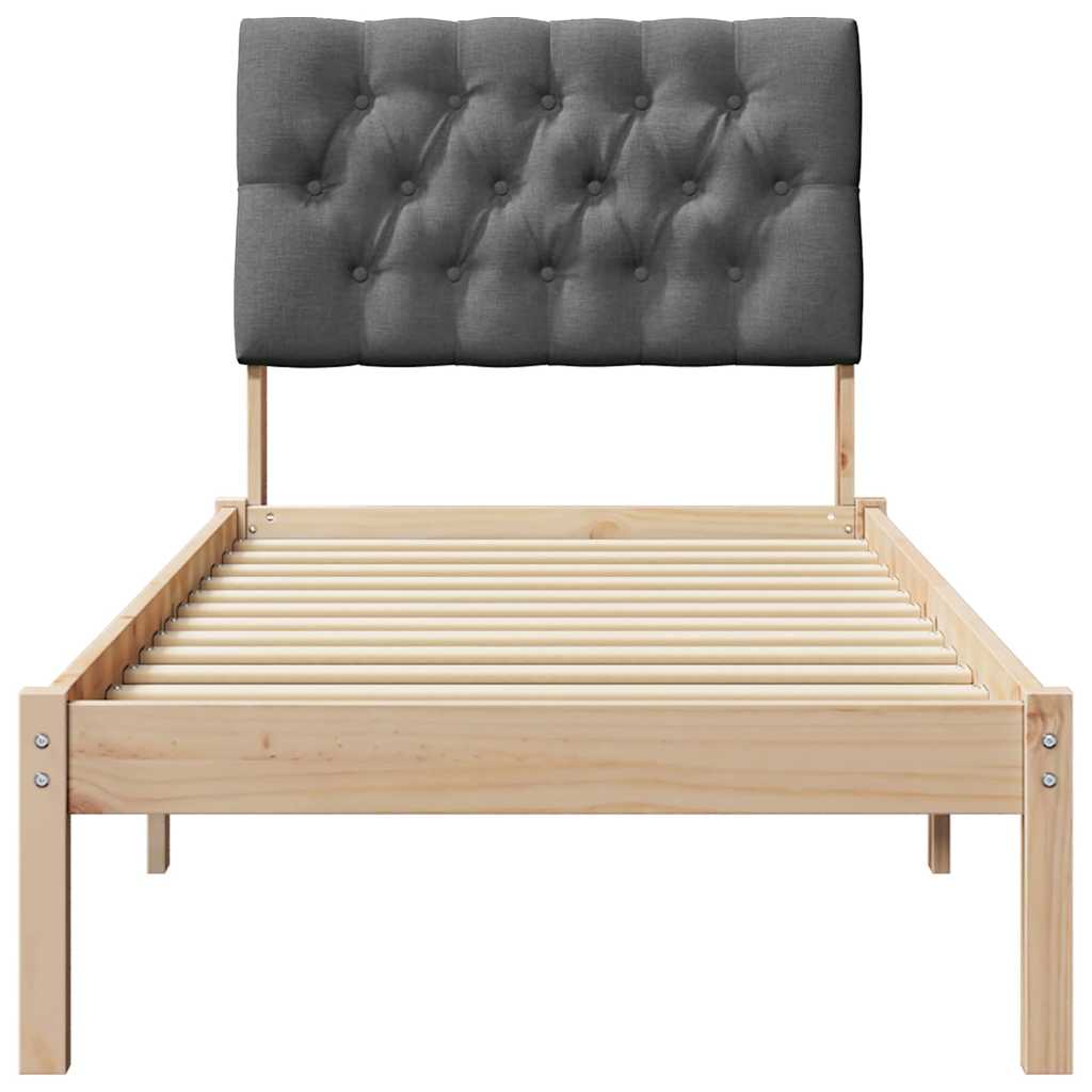 Bedframe met Gevoerd Hoofdgedeelte Bruin 75 x 190 cm