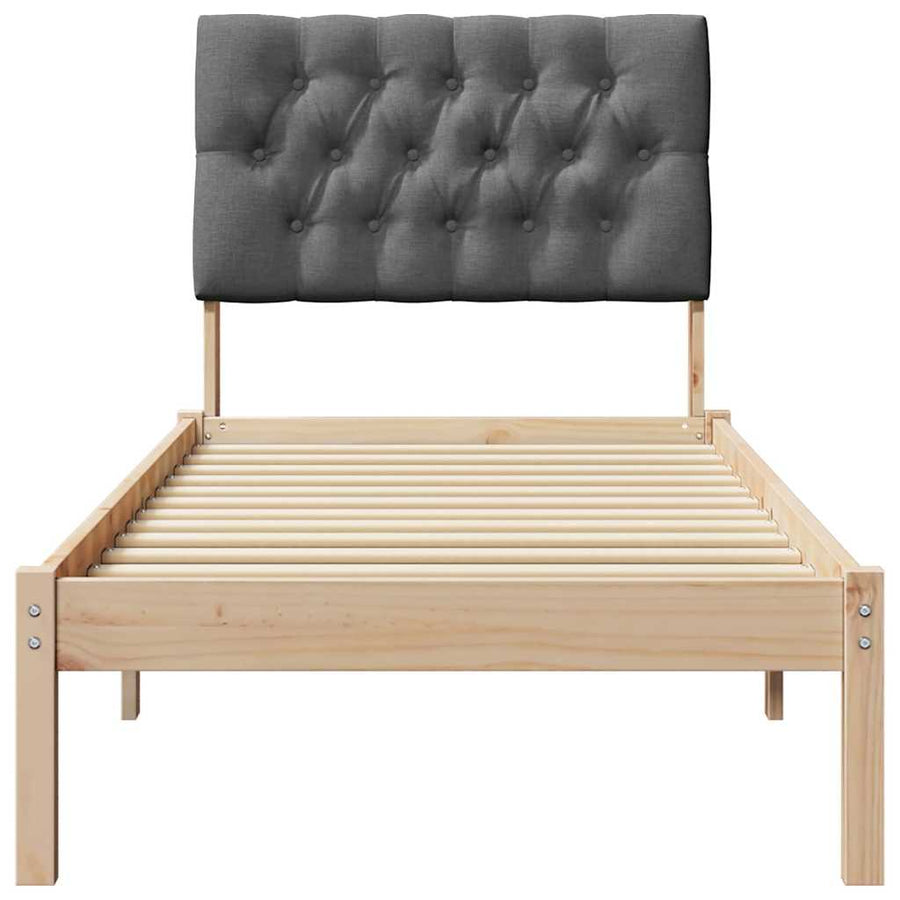 Bedframe met Gevoerd Hoofdgedeelte Bruin 75 x 190 cm
