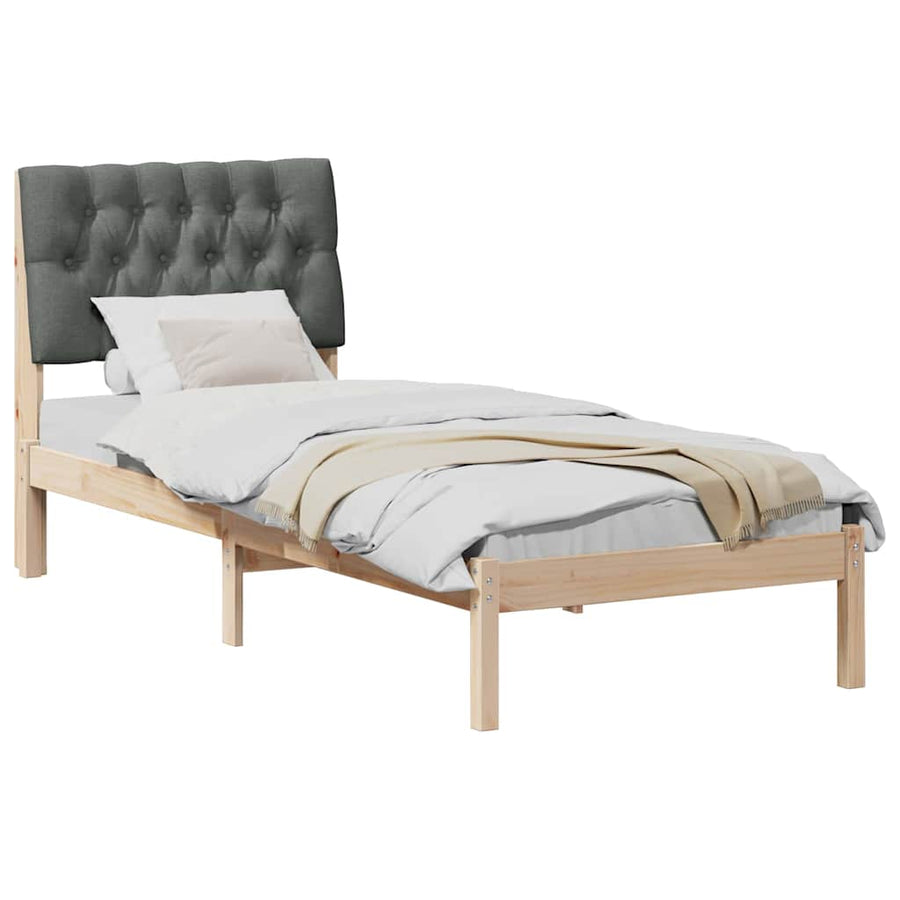 Bedframe met Gevoerd Hoofdgedeelte Bruin 75 x 190 cm