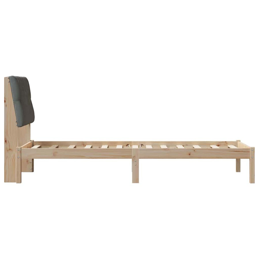 Bedframe met Gevoerd Hoofdgedeelte Bruin 75 x 190 cm