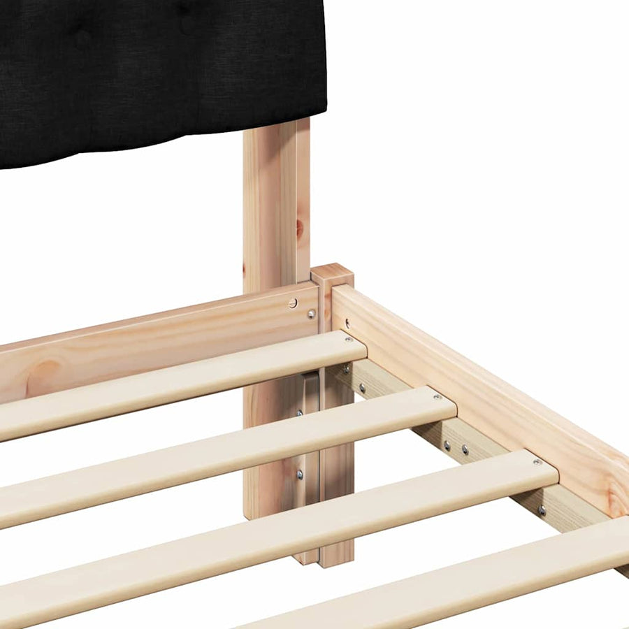 Bedframe met Gevoerd Hoofdgedeelte Bruin 75 x 190 cm