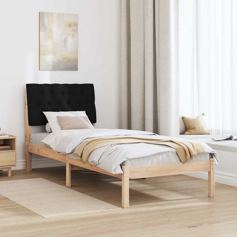 Bedframe met Gevoerd Hoofdgedeelte Bruin 75 x 190 cm