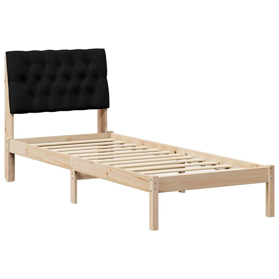 Bedframe met Gevoerd Hoofdgedeelte Bruin 75 x 190 cm
