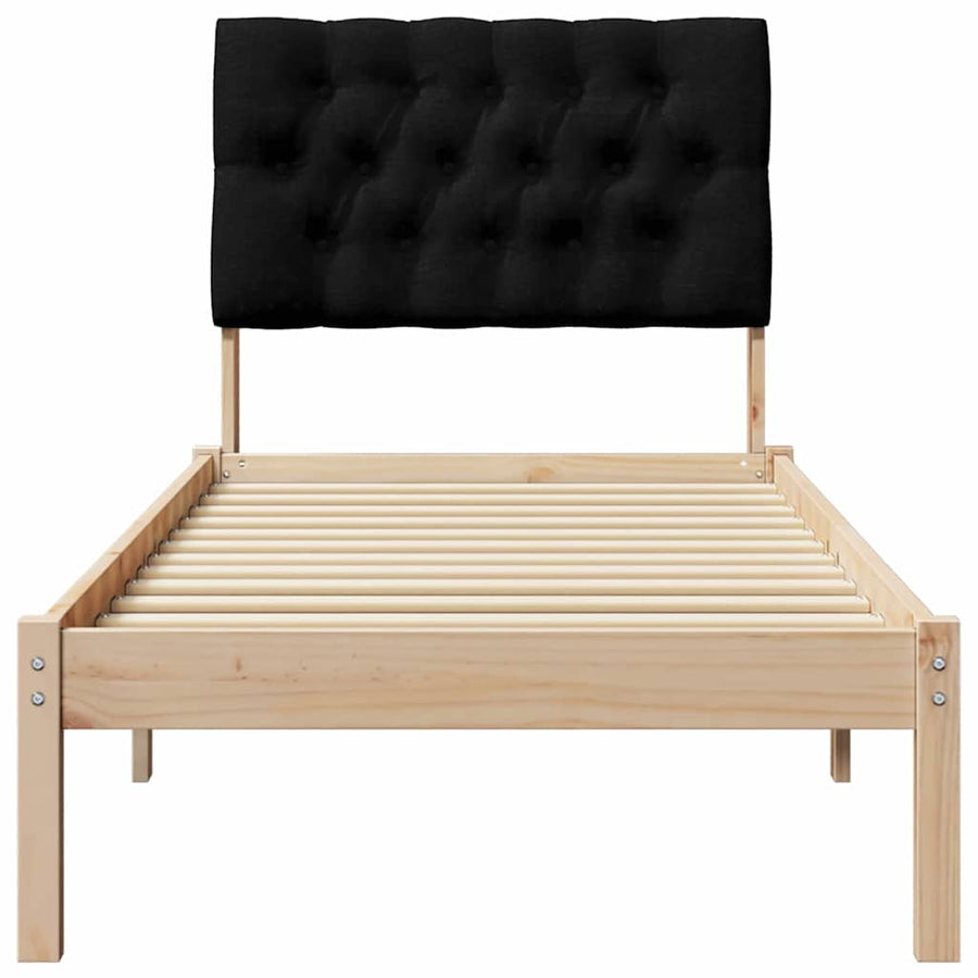 Bedframe met Gevoerd Hoofdgedeelte Bruin 75 x 190 cm