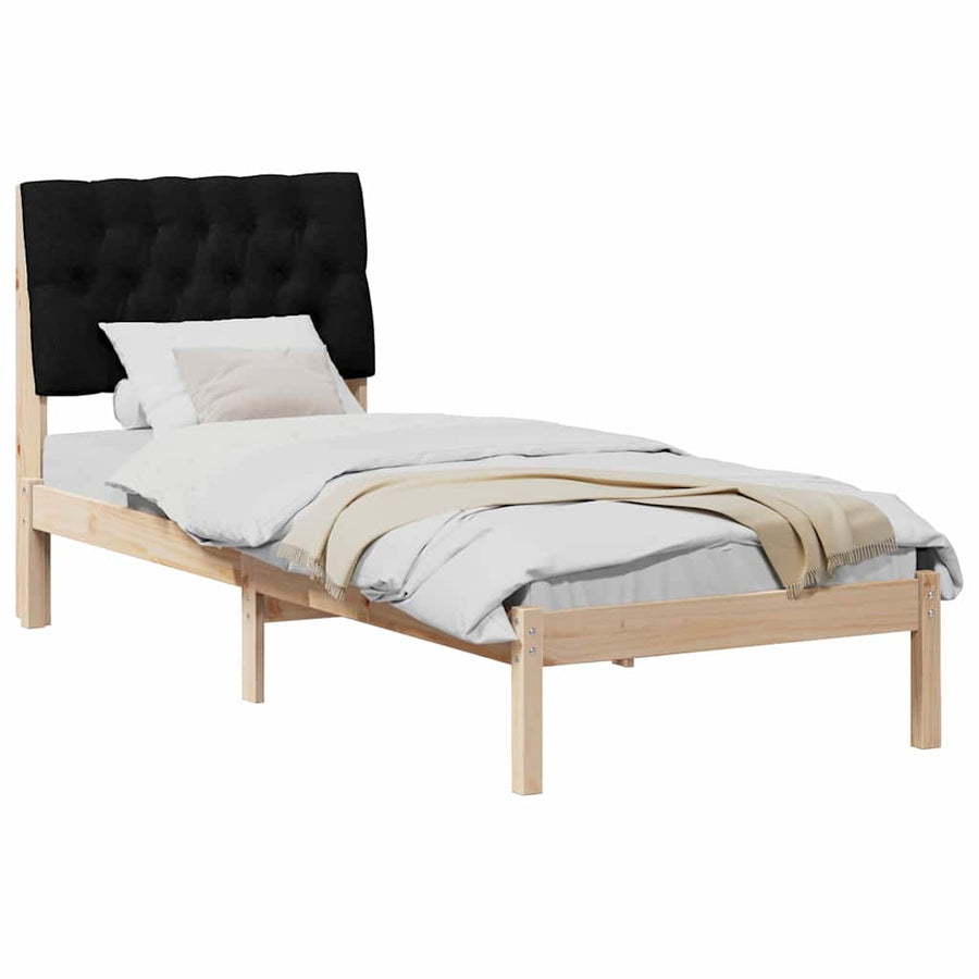 Bedframe met Gevoerd Hoofdgedeelte Bruin 75 x 190 cm