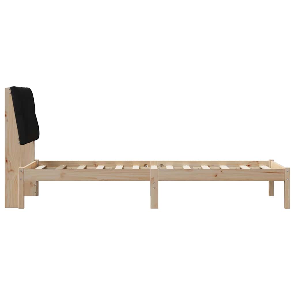 Bedframe met Gevoerd Hoofdgedeelte Bruin 75 x 190 cm