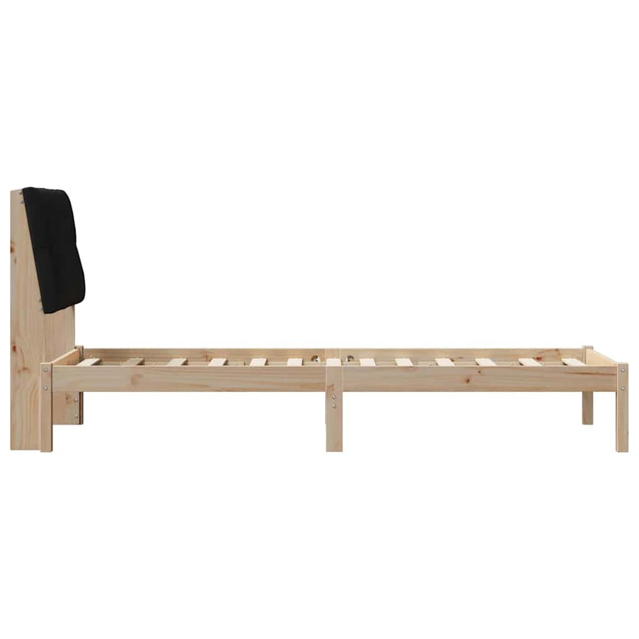 Bedframe met Gevoerd Hoofdgedeelte Bruin 75 x 190 cm