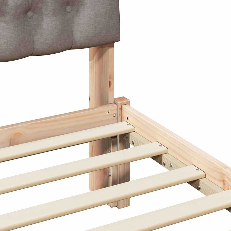 Bedframe met Gevoerd Hoofdgedeelte Bruin 75 x 190 cm