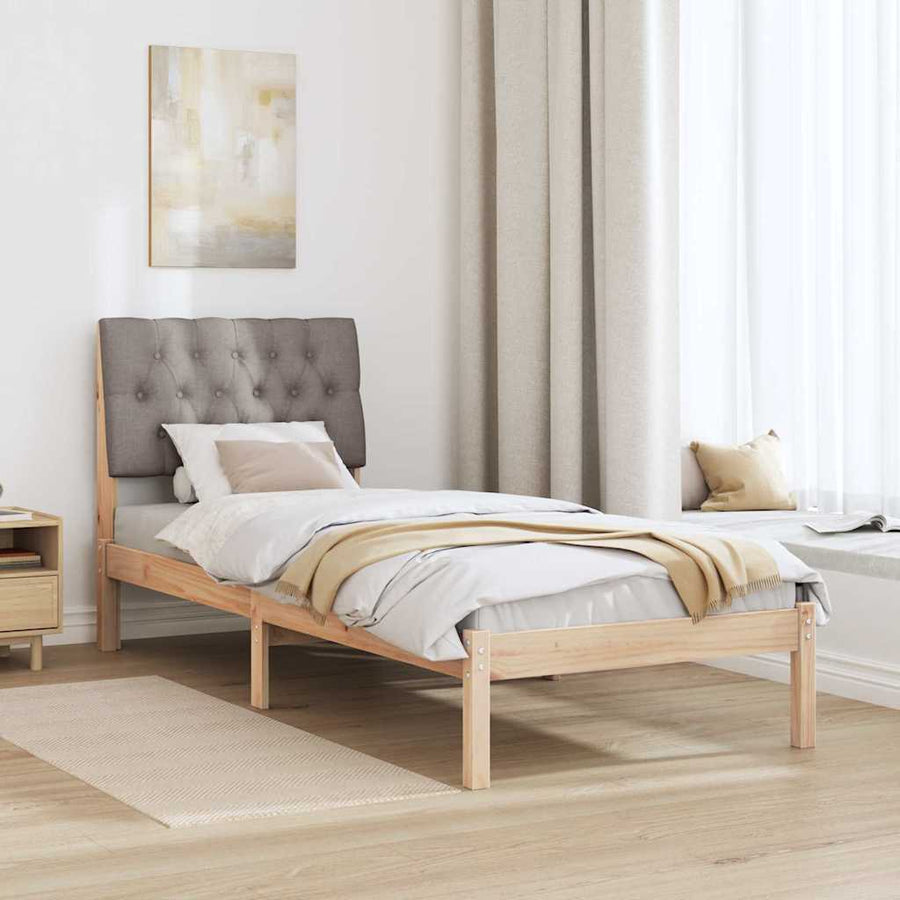 Bedframe met Gevoerd Hoofdgedeelte Bruin 75 x 190 cm