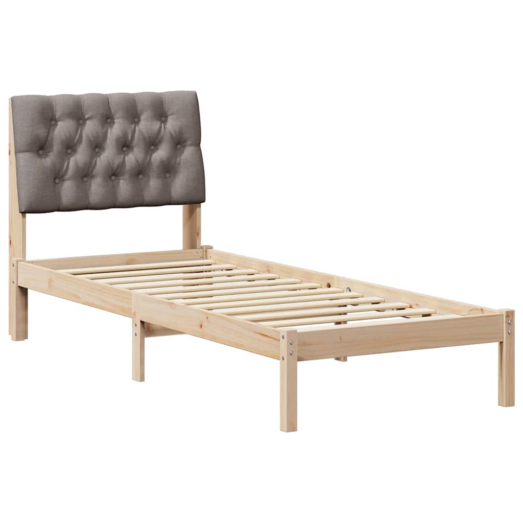 Bedframe met Gevoerd Hoofdgedeelte Bruin 75 x 190 cm