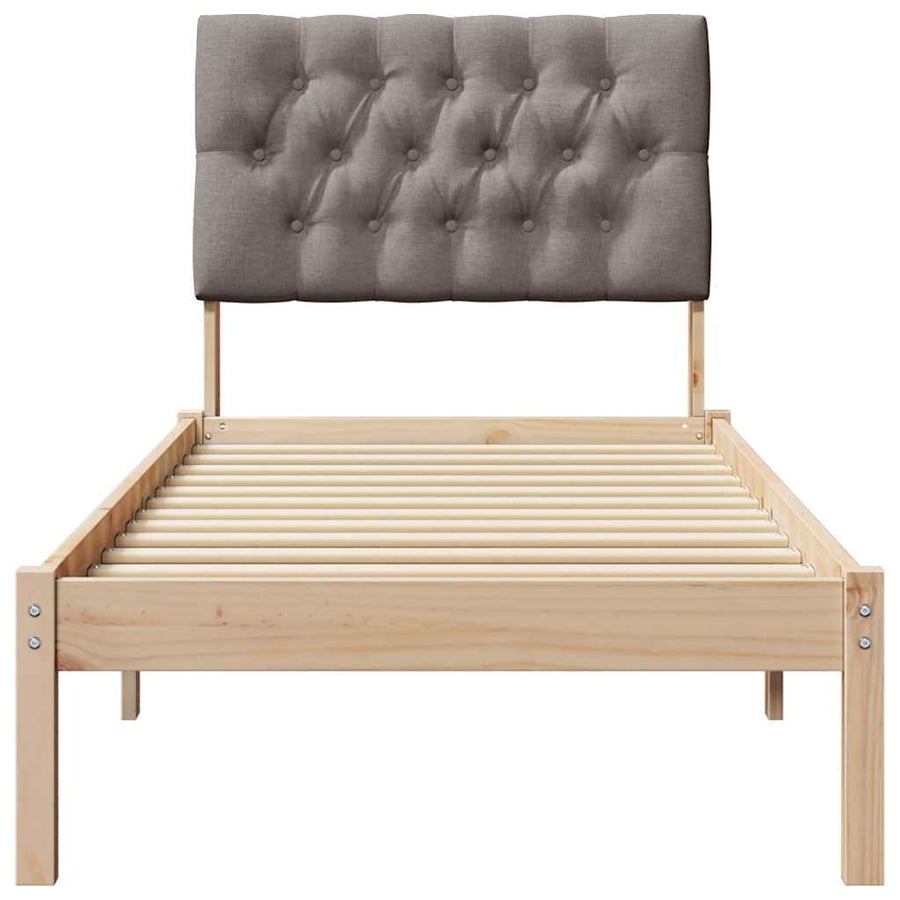 Bedframe met Gevoerd Hoofdgedeelte Bruin 75 x 190 cm