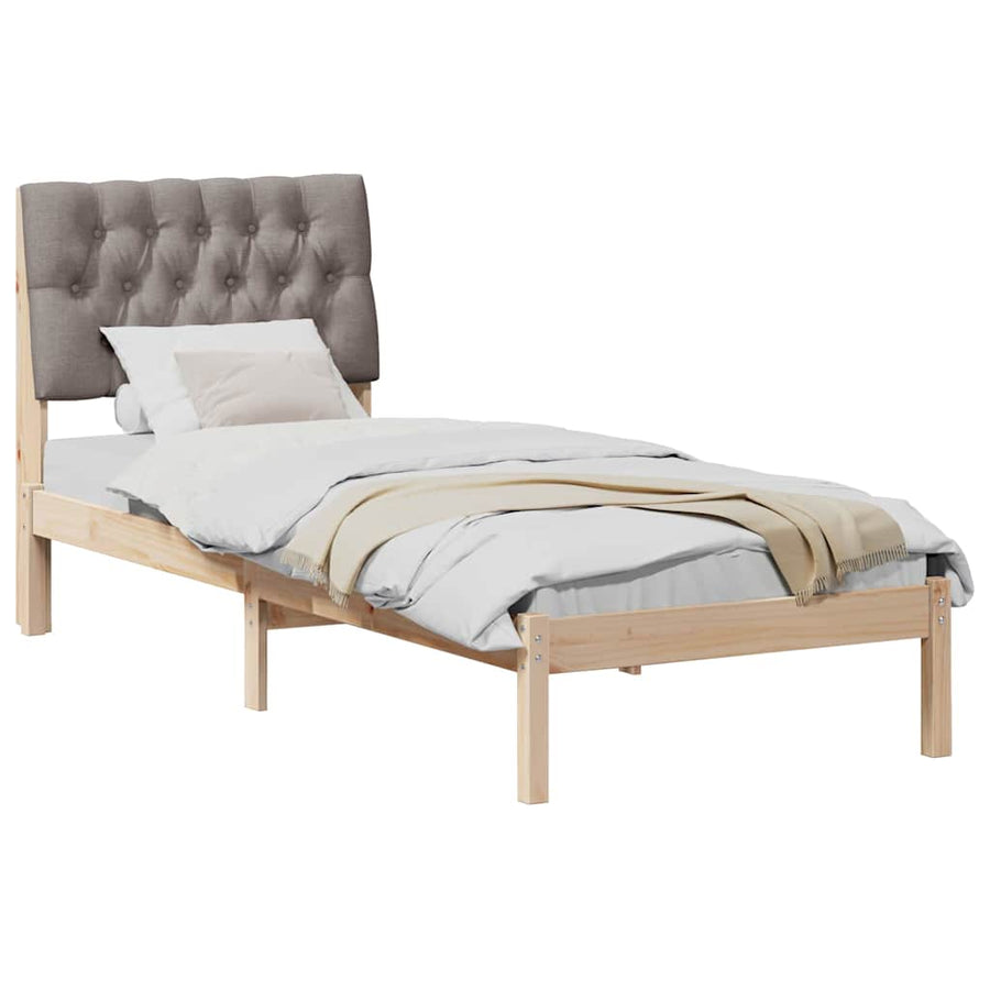 Bedframe met Gevoerd Hoofdgedeelte Bruin 75 x 190 cm
