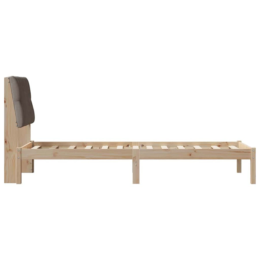 Bedframe met Gevoerd Hoofdgedeelte Bruin 75 x 190 cm