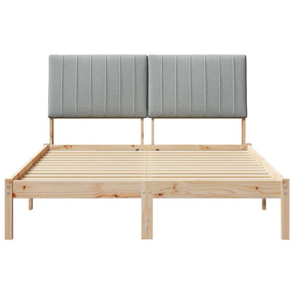 Bedframe Lichtgrijs 140 x 200 cm Massief grenenhout