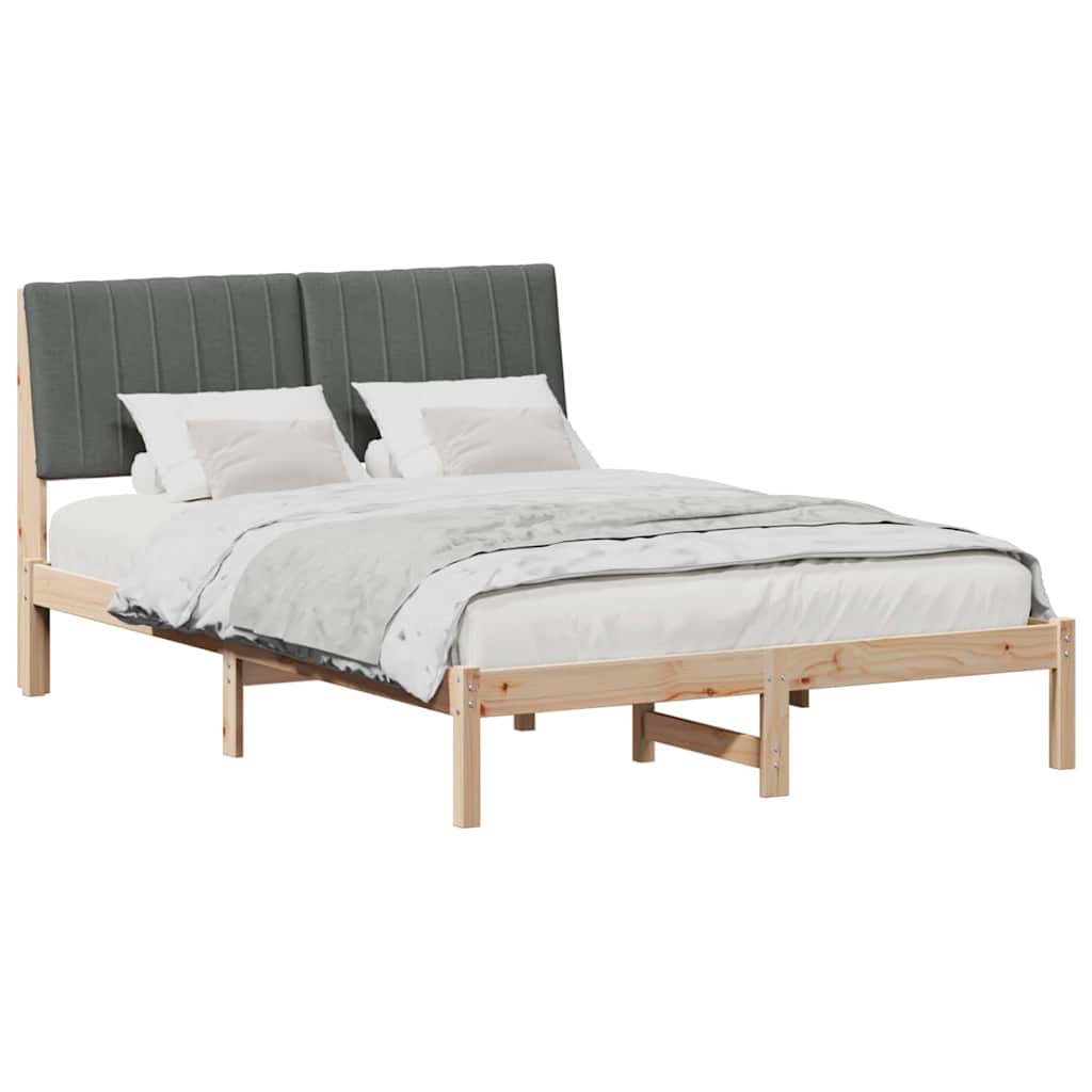 Bedframe Donkergrijs 140 x 200 cm Massief grenenhout