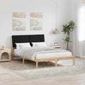 Bedframe met hoofdeinde Zwart 140 x 200 cm Massief grenenhout