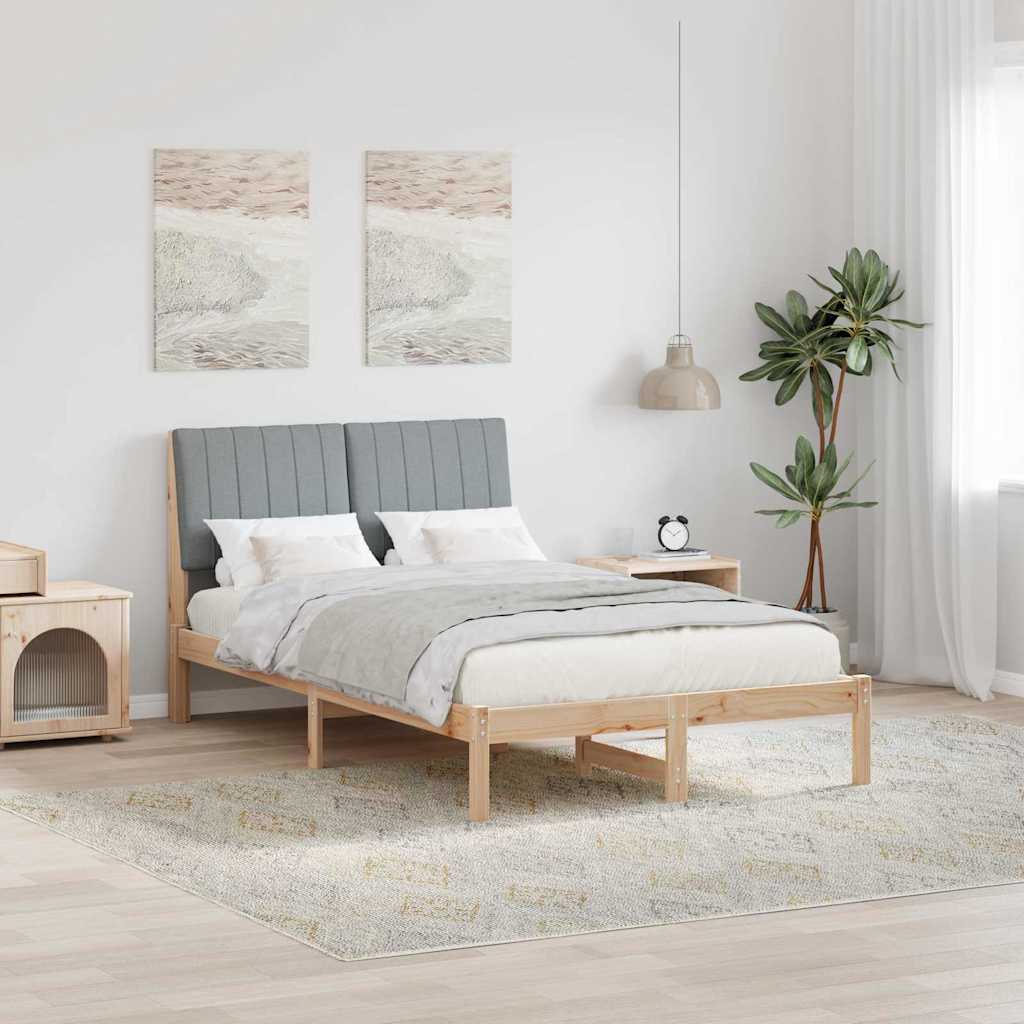 Bedframe Lichtgrijs 120 x 200 cm Massief grenenhout
