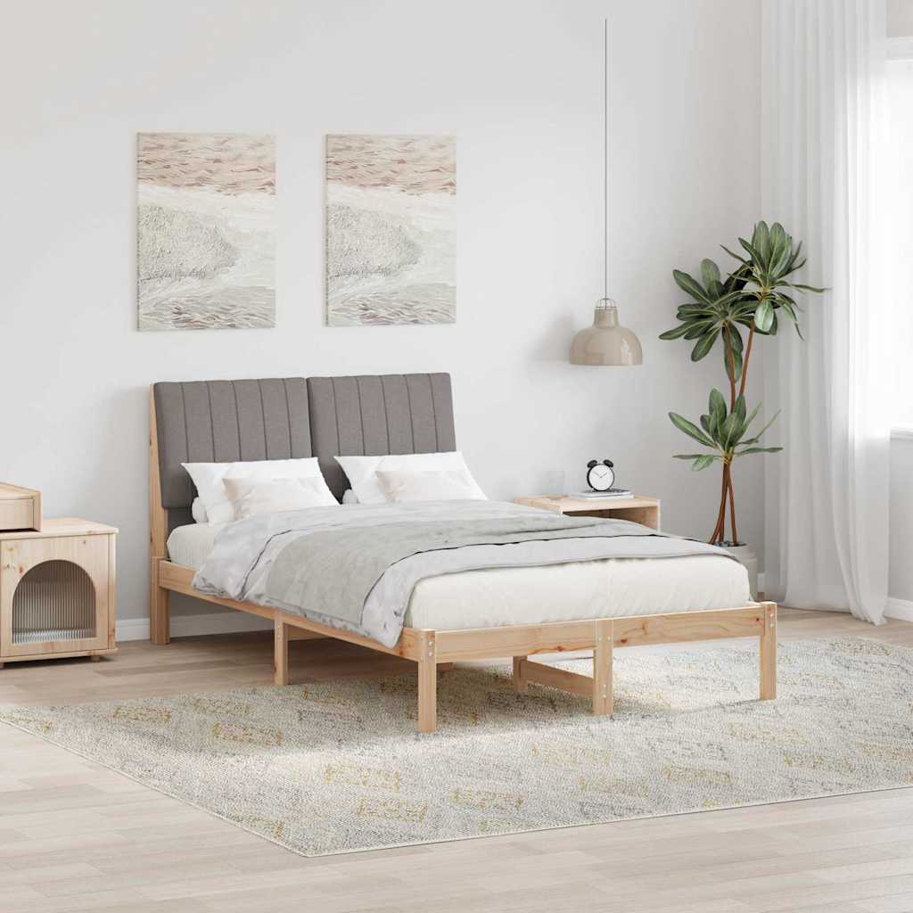 Bedframe met hoofdeinde Bruin 120 x 200 cm Stof