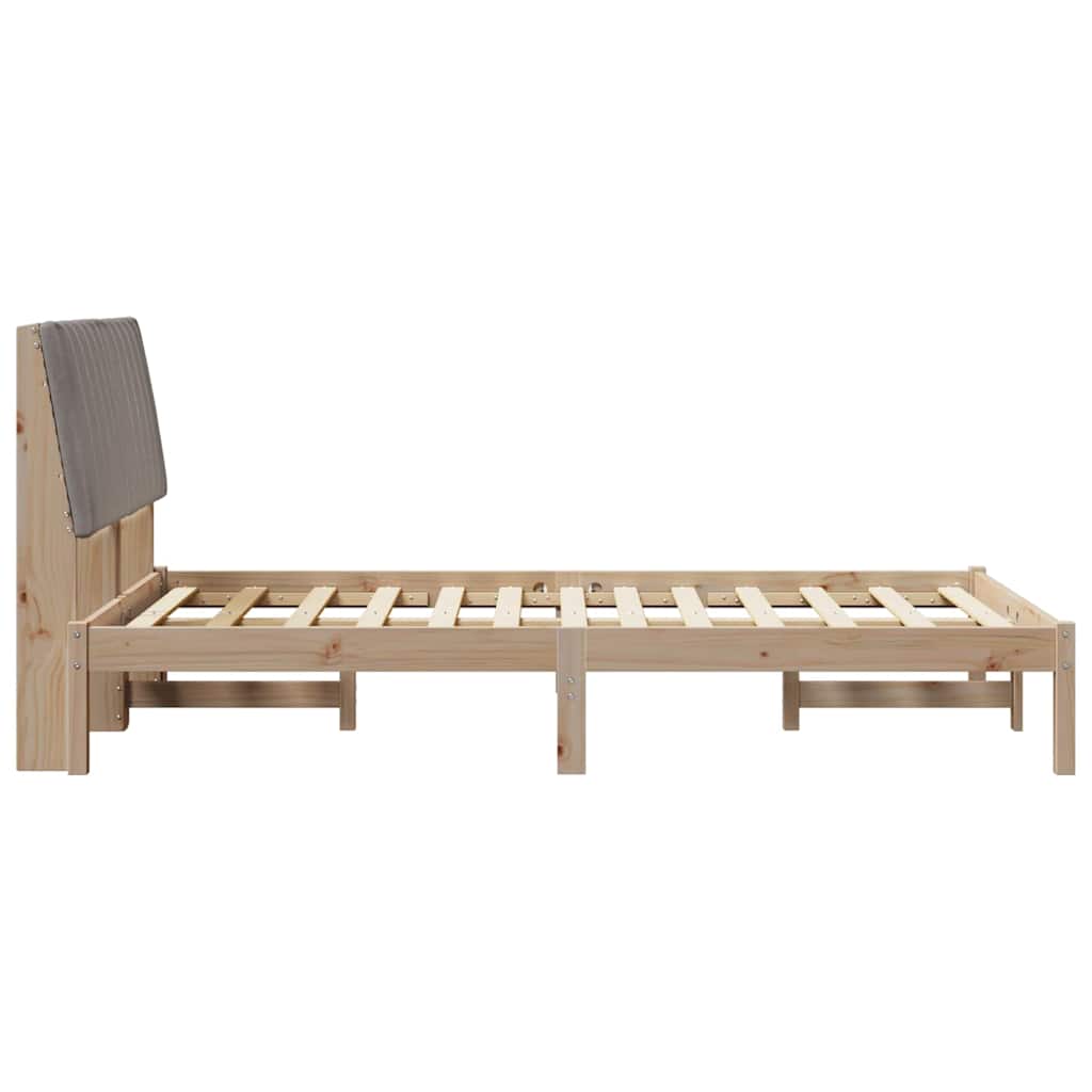 Bedframe met hoofdeinde Bruin 120 x 200 cm Stof