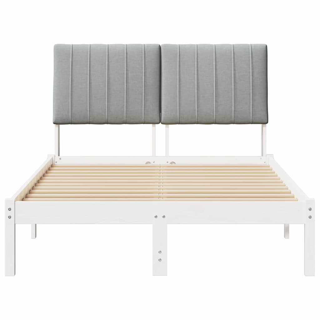 Bedframe met hoofdeinde Wit 120 x 200 cm Stof