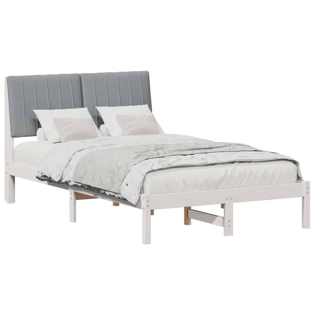 Bedframe met hoofdeinde Wit 120 x 200 cm Stof