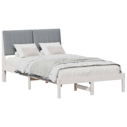 Bedframe met hoofdeinde Wit 120 x 200 cm Stof