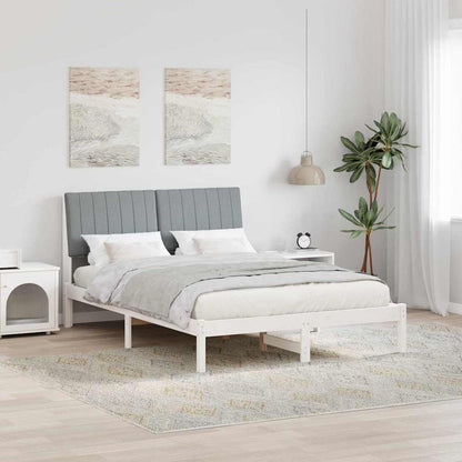 Bedframe Lichtgrijs 140 x 190 cm Massief grenenhout
