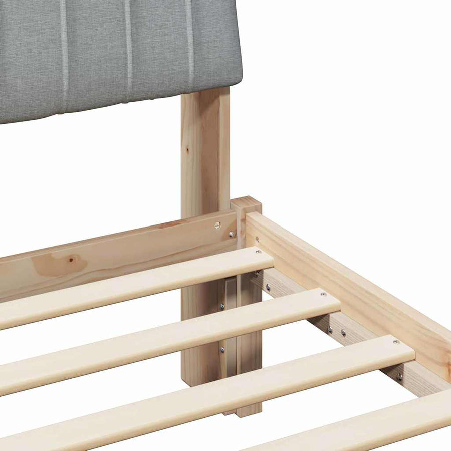 Bedframe met hoofdeinde Bruin 135 x 190 cm Stof