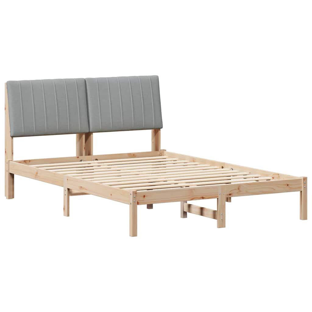 Bedframe met hoofdeinde Bruin 135 x 190 cm Stof
