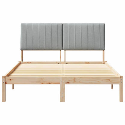 Bedframe met hoofdeinde Bruin 135 x 190 cm Stof