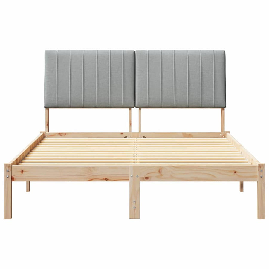 Bedframe met hoofdeinde Bruin 135 x 190 cm Stof