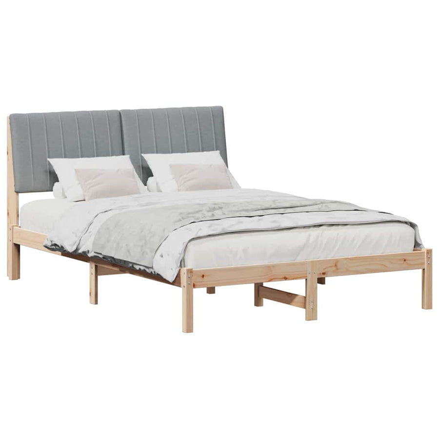 Bedframe met hoofdeinde Bruin 135 x 190 cm Stof