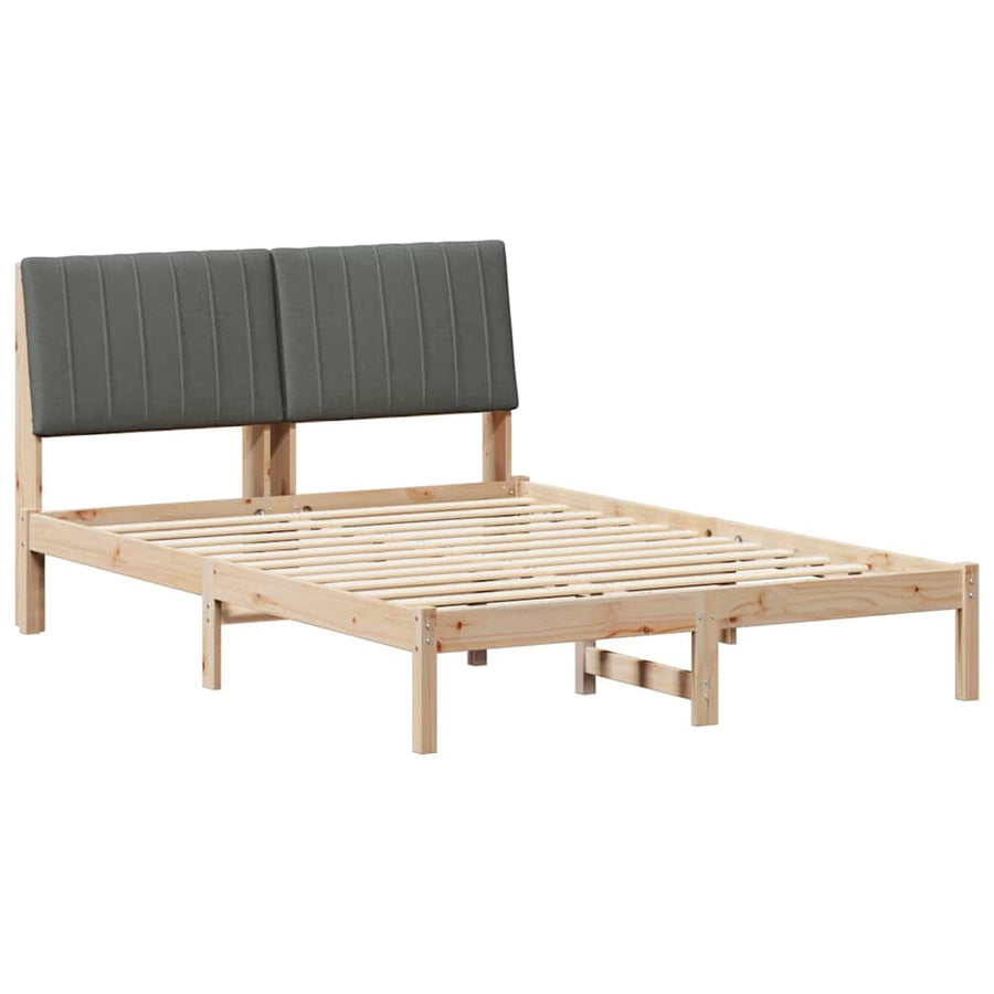 Bedframe met hoofdeinde Bruin 135 x 190 cm Stof