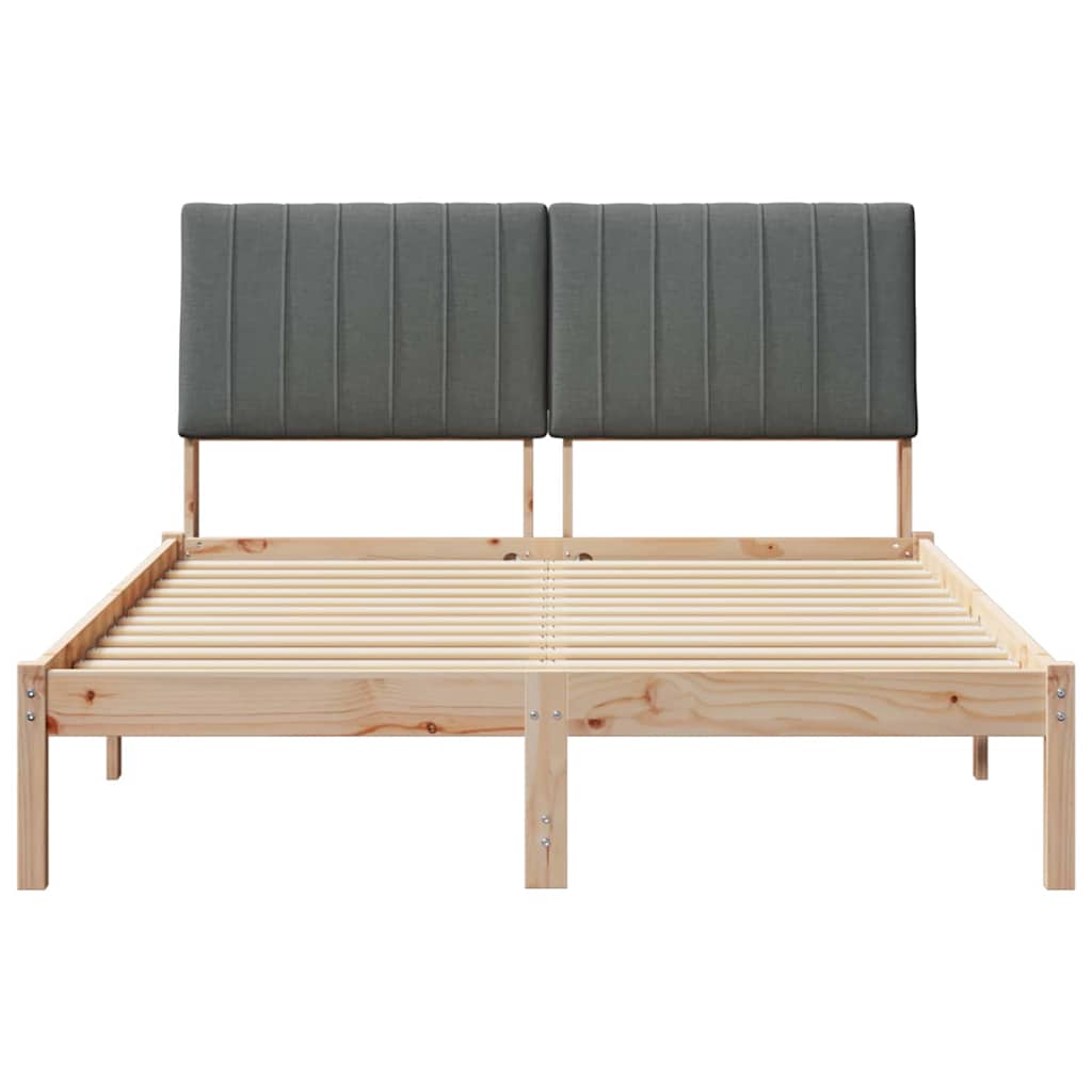 Bedframe met hoofdeinde Bruin 135 x 190 cm Stof
