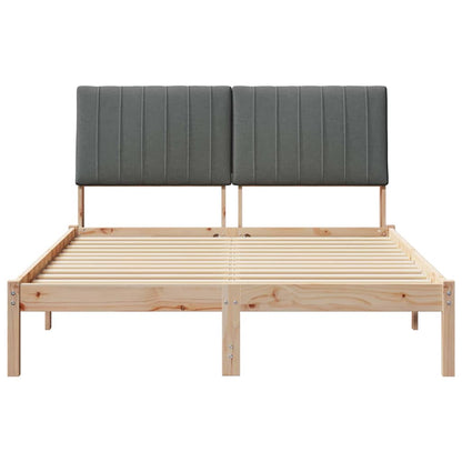 Bedframe met hoofdeinde Bruin 135 x 190 cm Stof