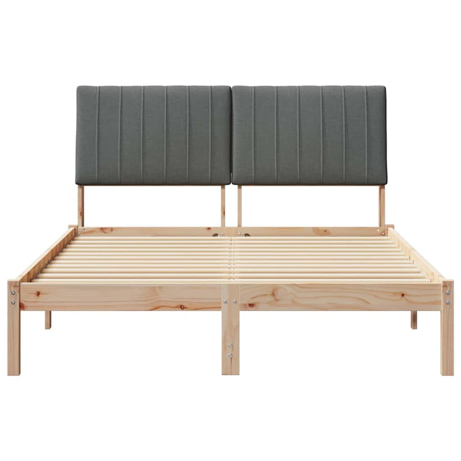 Bedframe met hoofdeinde Bruin 135 x 190 cm Stof