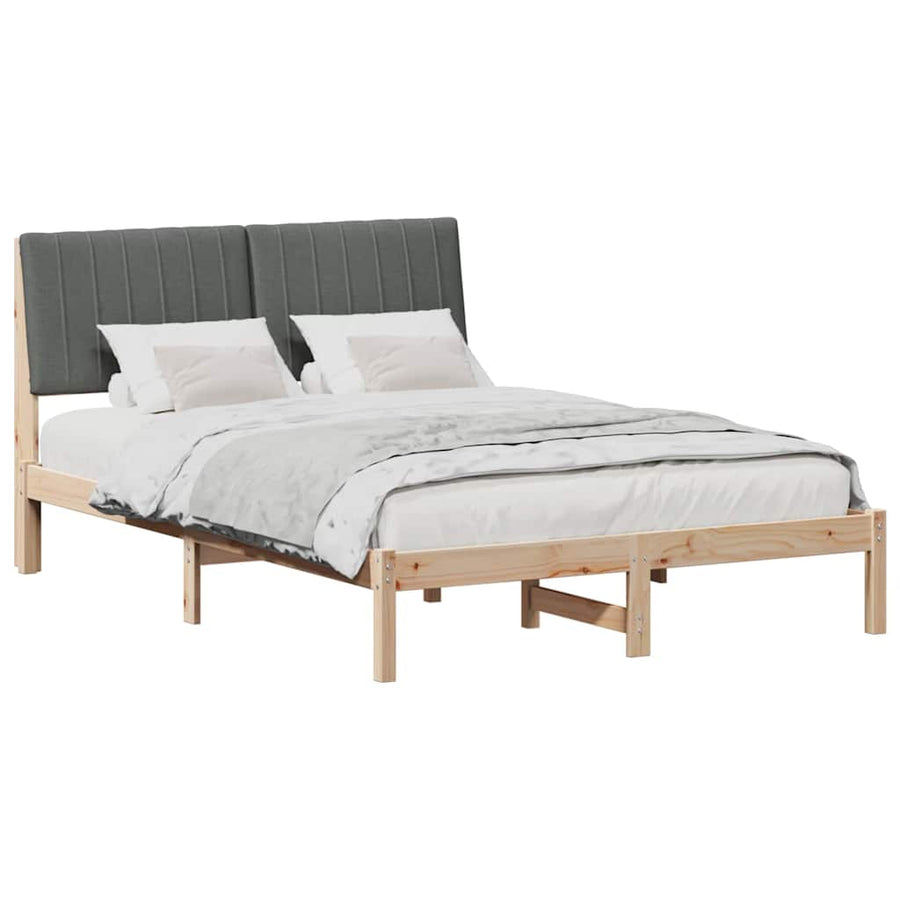 Bedframe met hoofdeinde Bruin 135 x 190 cm Stof