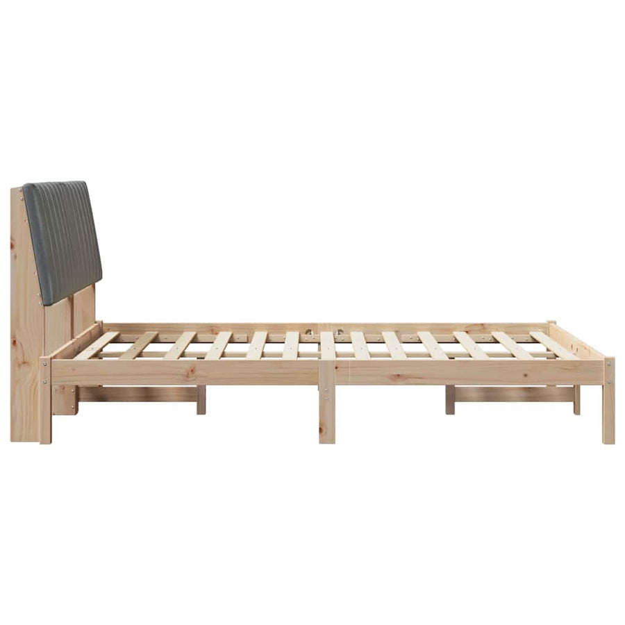 Bedframe met hoofdeinde Bruin 135 x 190 cm Stof