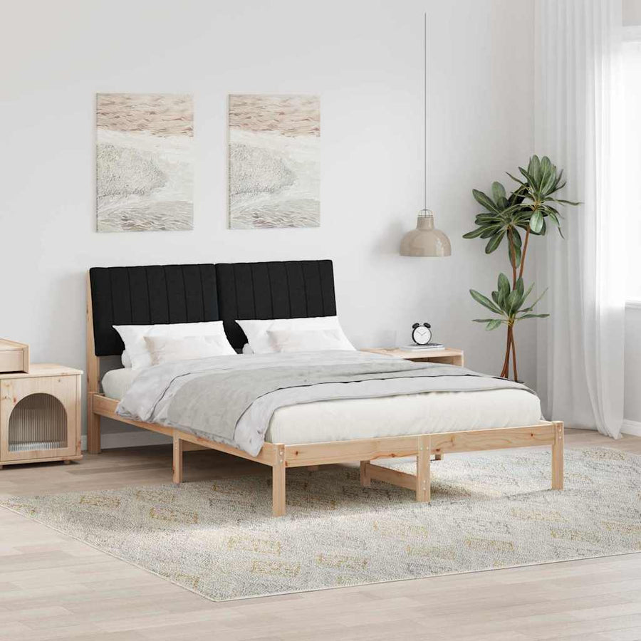 Bedframe met hoofdeinde Bruin 135 x 190 cm Stof