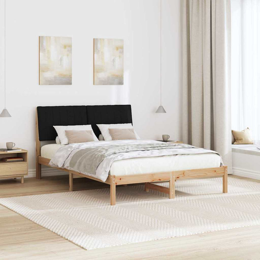 Bedframe met hoofdeinde Bruin 135 x 190 cm Stof